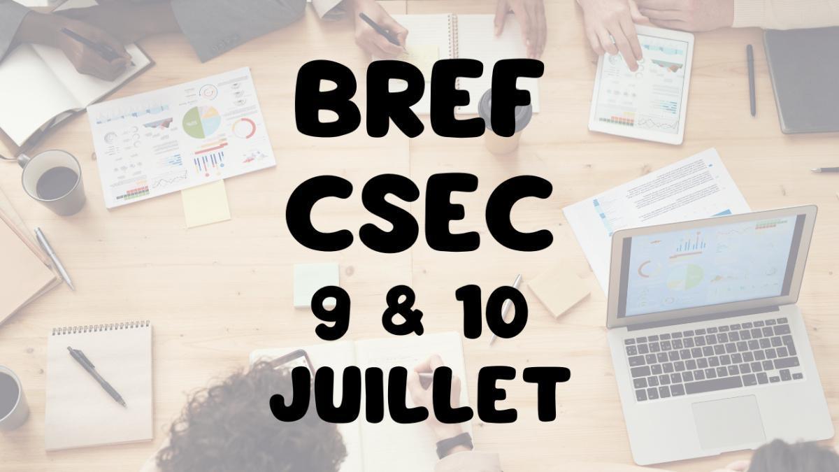 BREF CSEC 9 et 10 juillet 2025