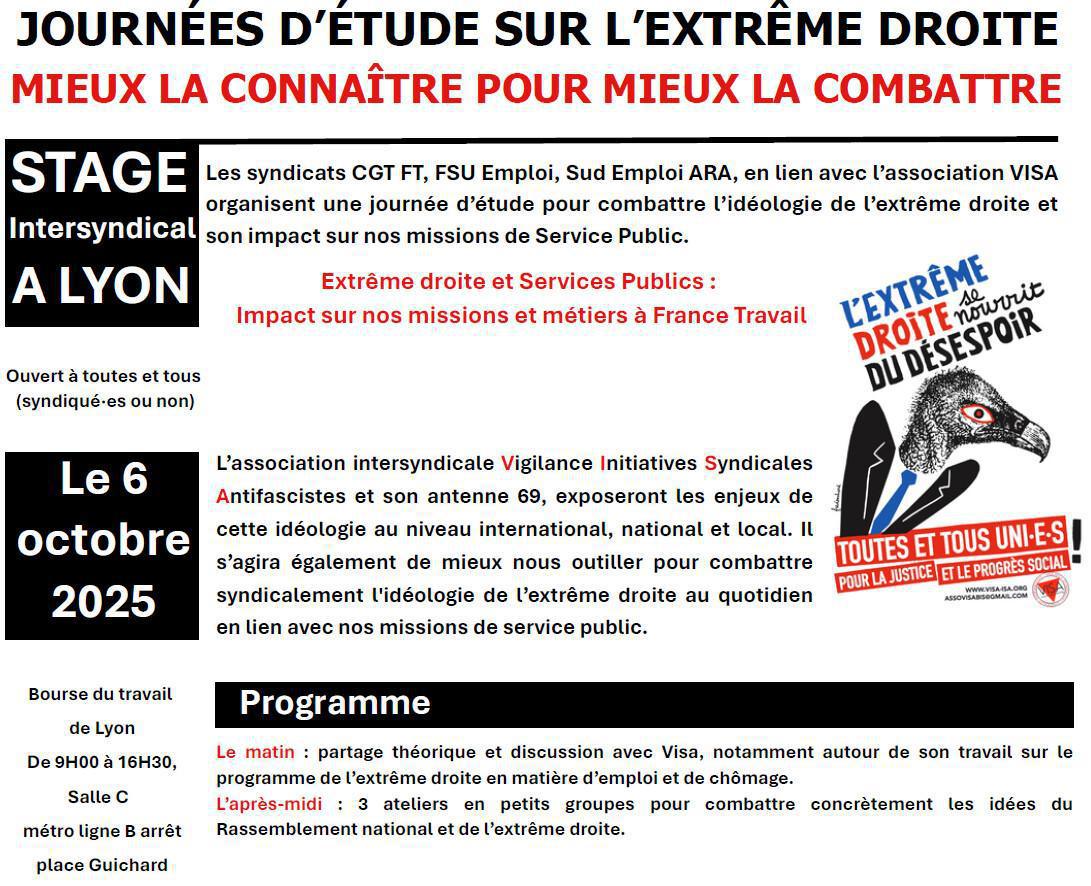 Journée d'étude sur l'extrême droite : Mieux la connaitre, pour mieux la combattre. 