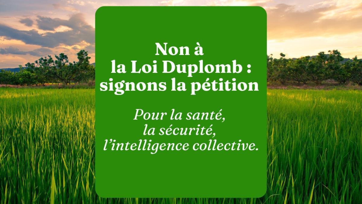 Non à la Loi Duplomb : signons la pétition 