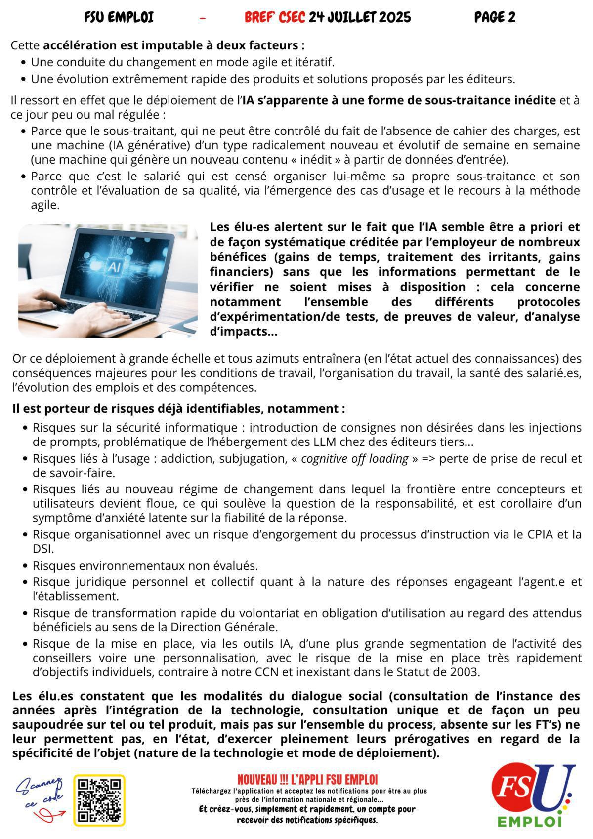 Bref CSEC du 24 juillet