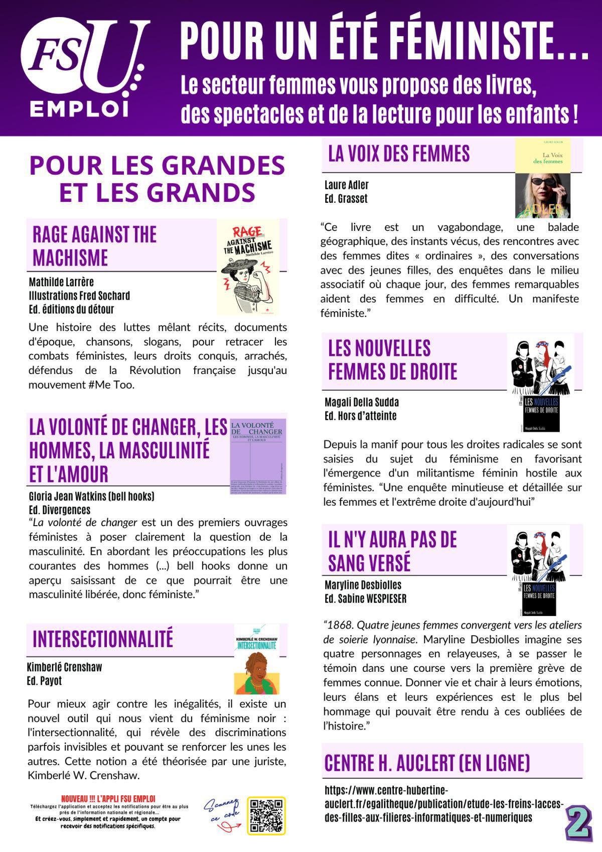 Pour un été féministe... Lectures et spectacles pour toutes et tous