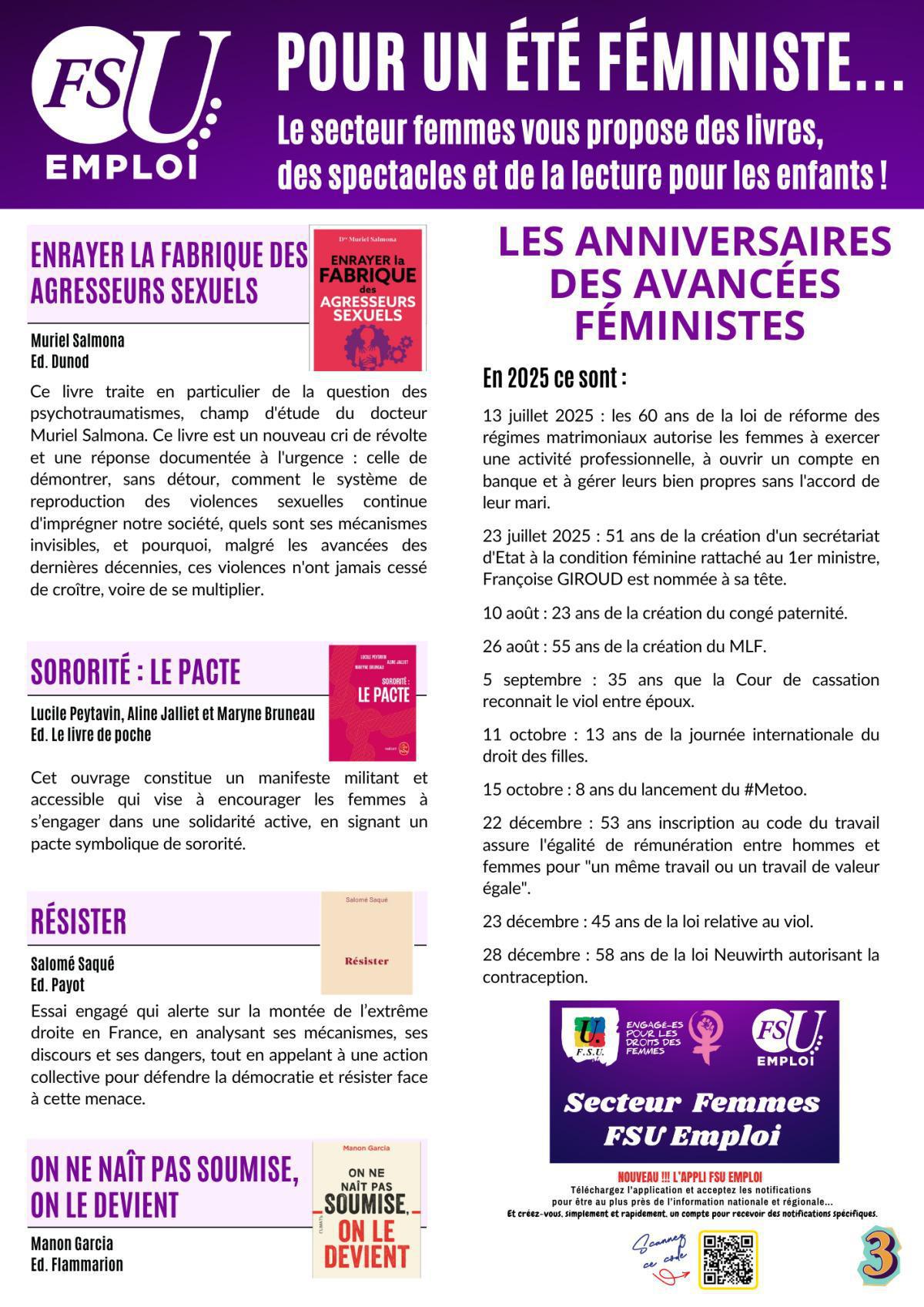 Pour un été féministe... Lectures et spectacles pour toutes et tous