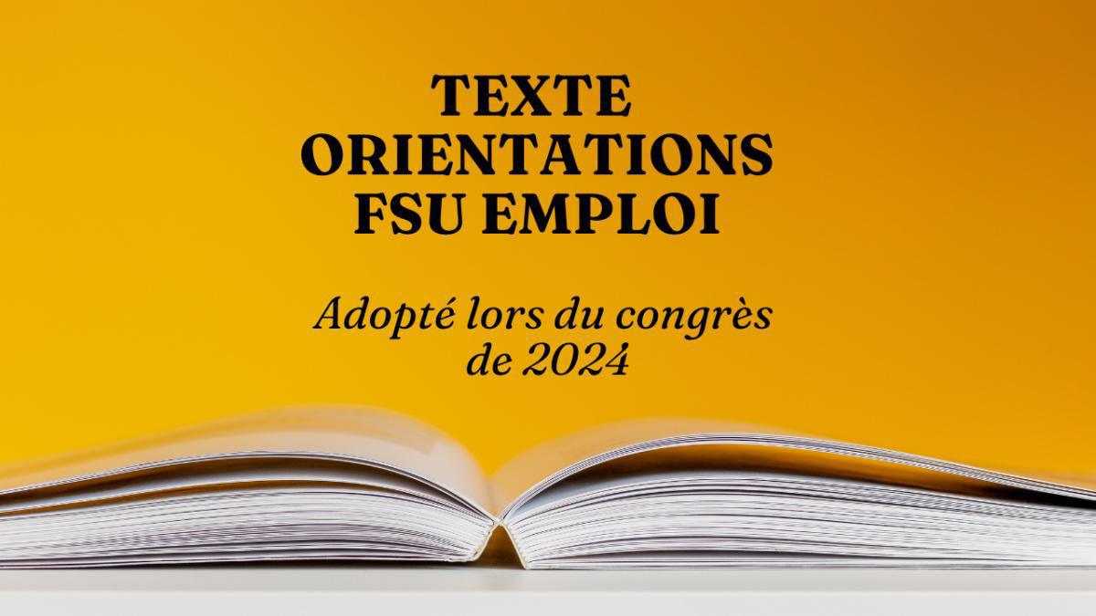 Texte d'orientation de la FSU Emploi