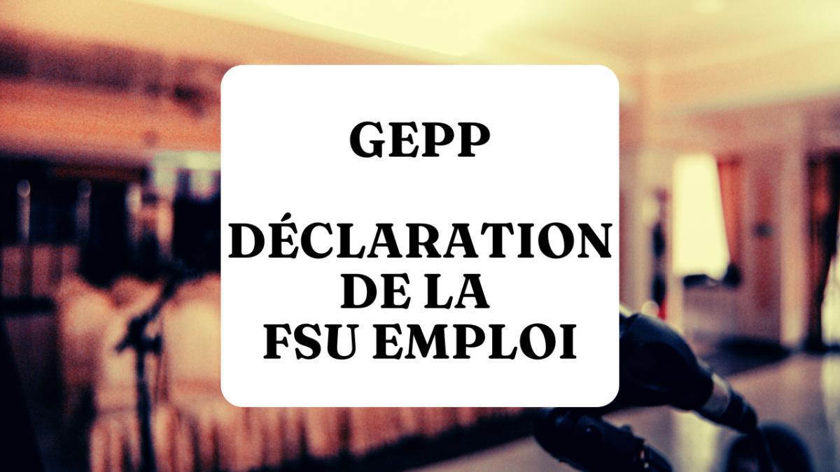 Gestion des emplois et des parcours professionnels (GEPP) Gestion des emplois et des parcours professionnels (GEPP)