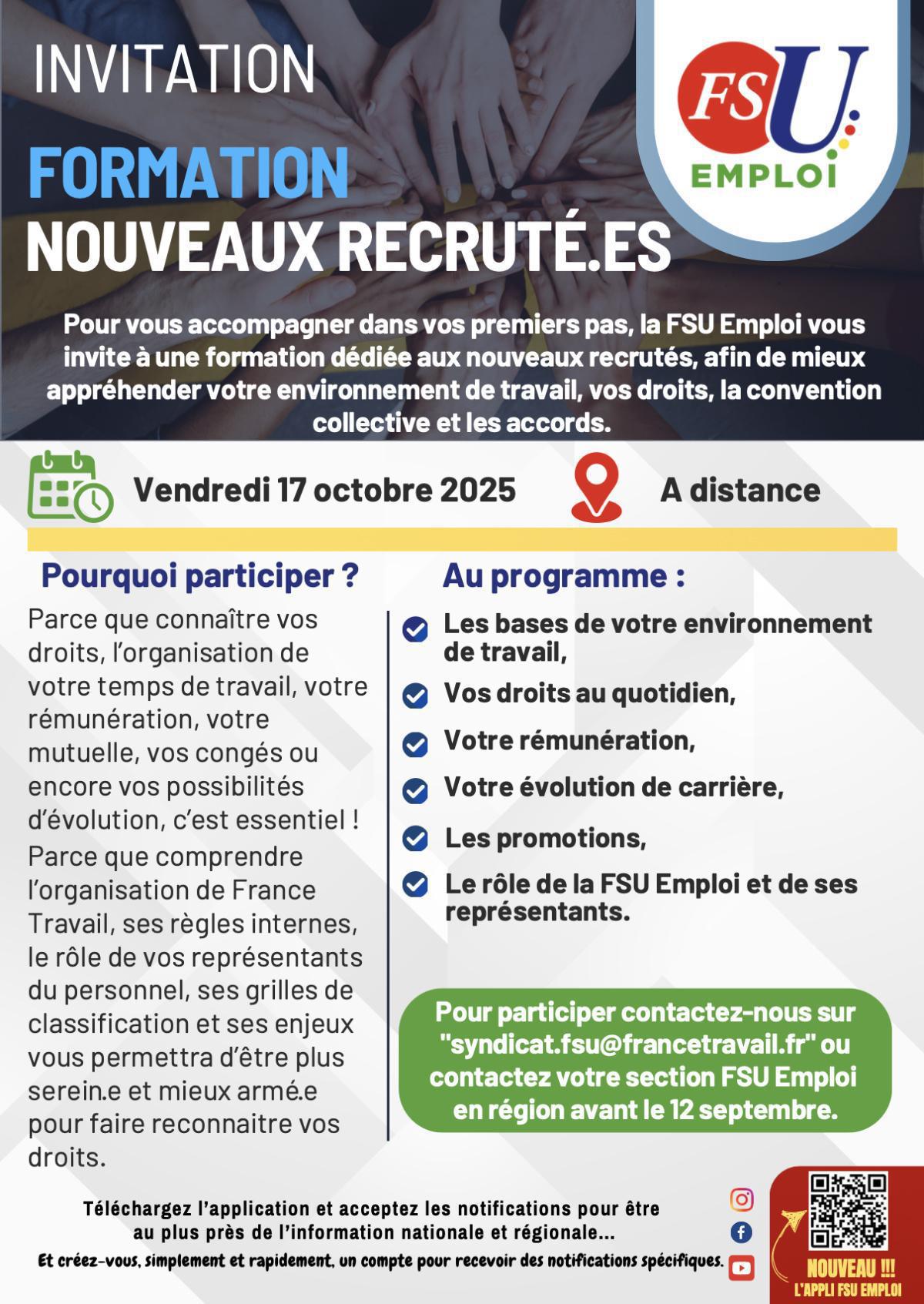 17 octobre - Formation nouveaux recruté-es