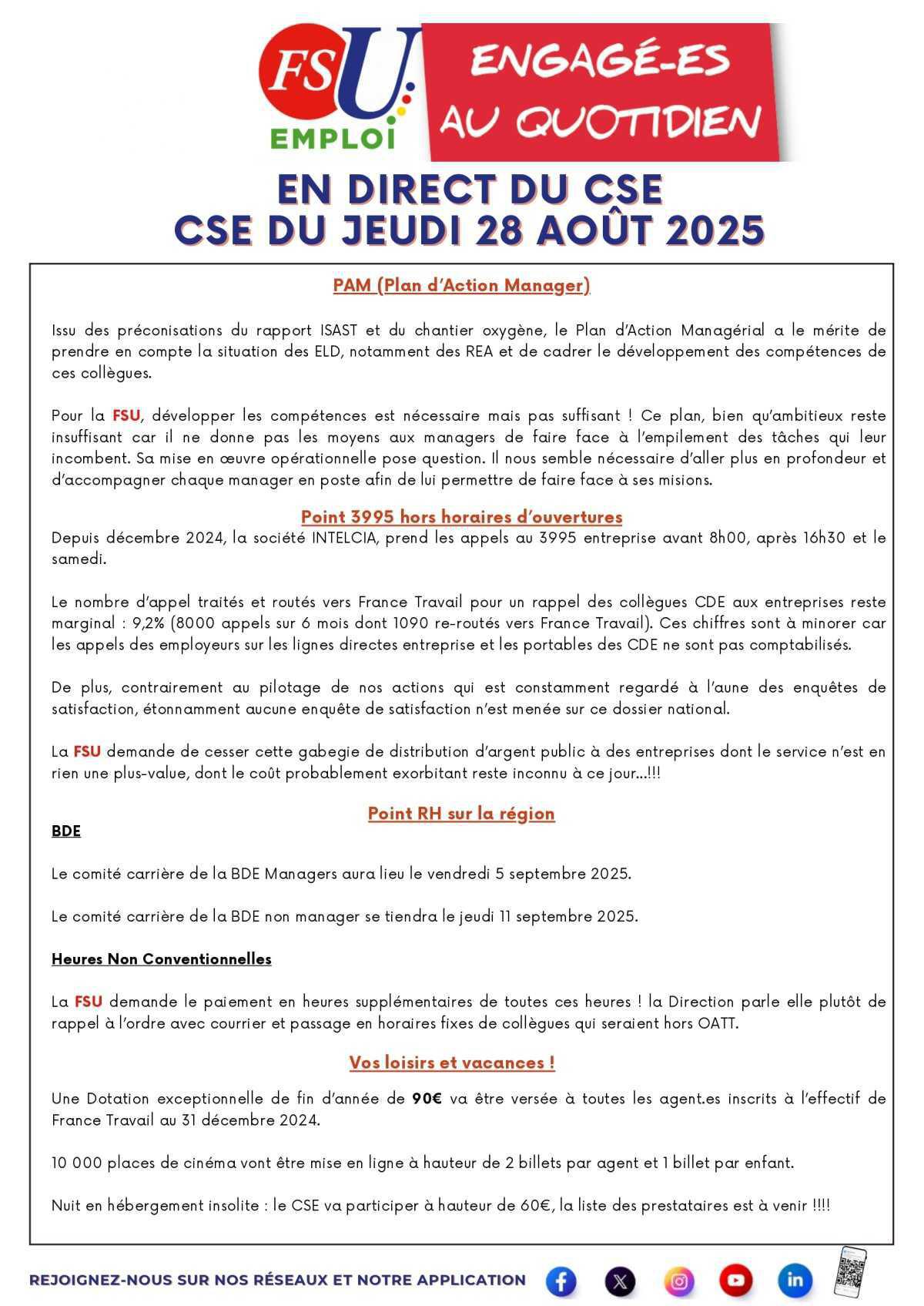 En Direct du CSE du 28 Août 2025
