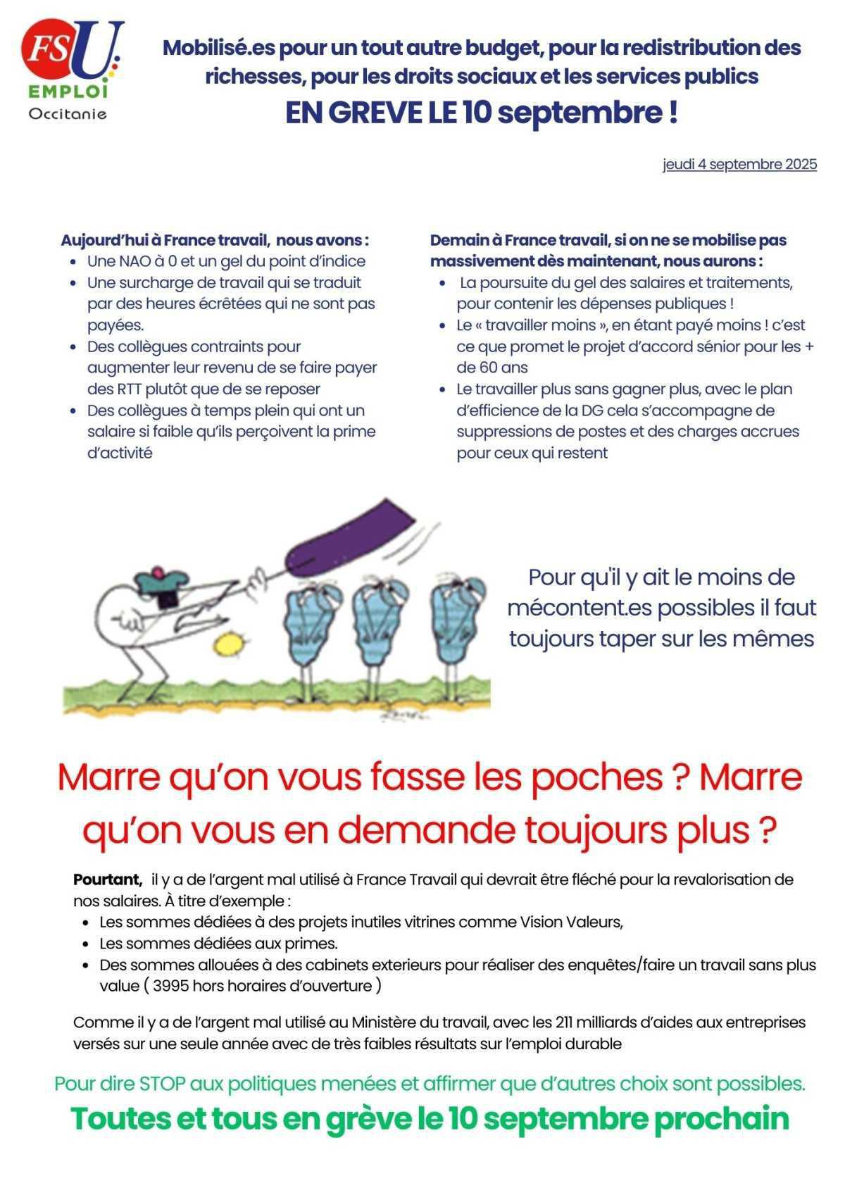 En Grève le 10 septembre 2025
