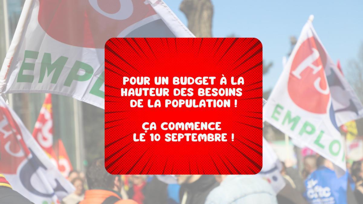 Pour un budget à la hauteur des besoins de la population ! Pour un budget à la hauteur des besoins de la population !