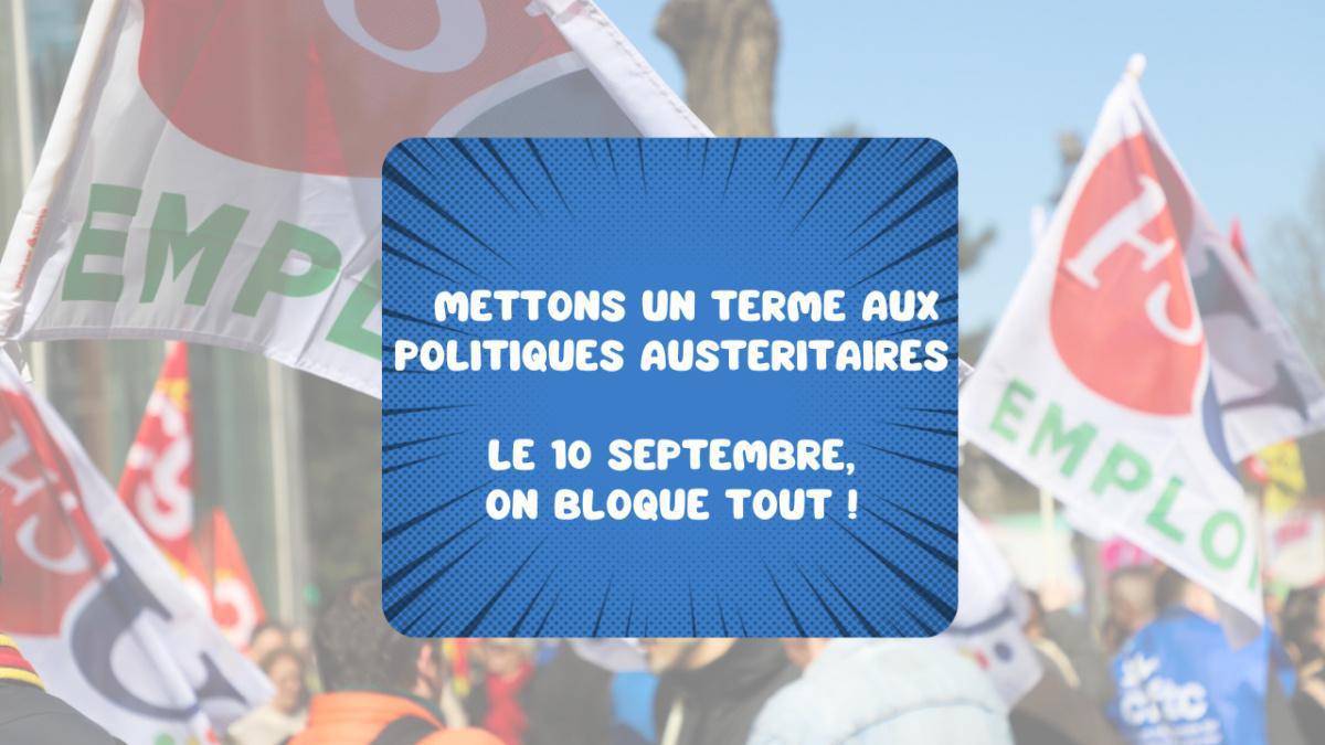 Le 10 septembre, on bloque tout ! Appel CGT FT, FSU emploi et Solidaires Emploi 