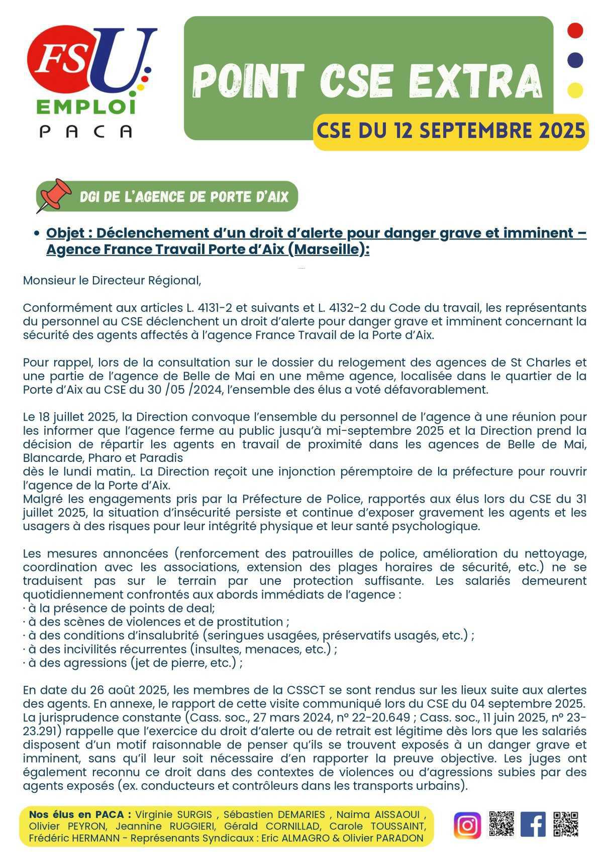 CSE Extra PACA - 12 sept 2025 - Marseille Porte d'Aix