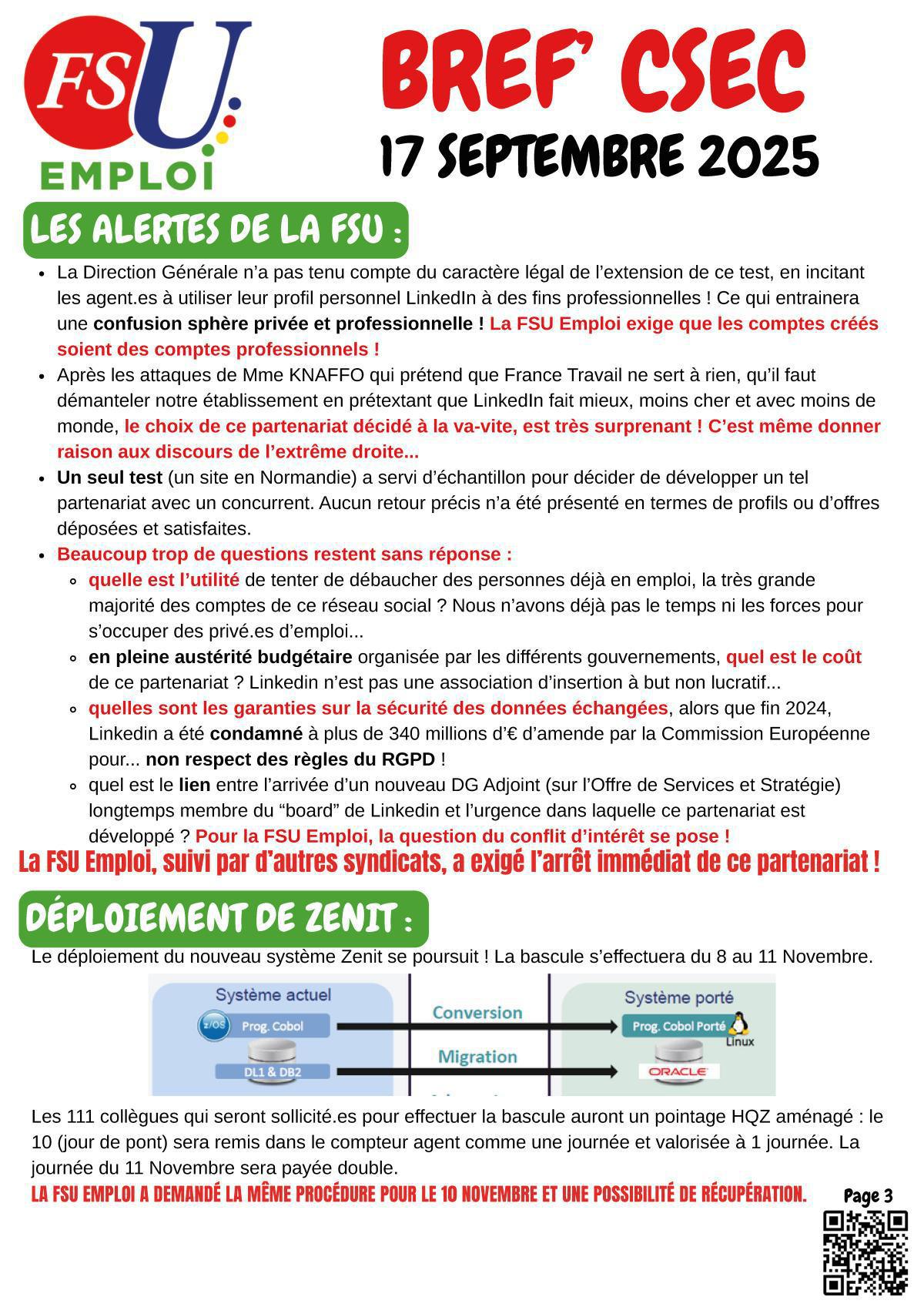Bref CSEC du 17 septembre