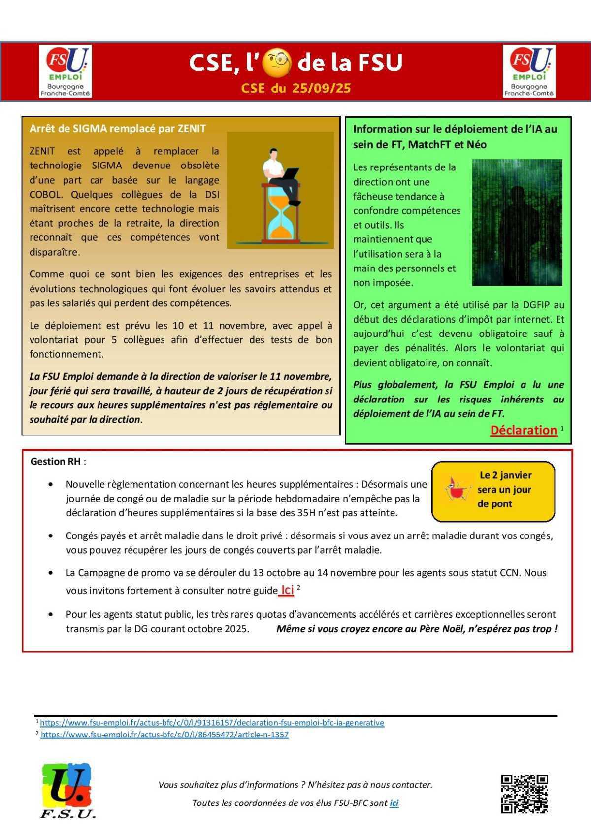L'oeil de la FSU Emploi - CSE de septembre 2025 L'oeil de la FSU Emploi - CSE de septembre 2025