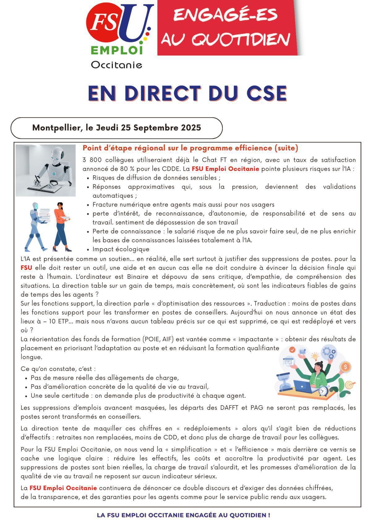En Direct du CSE du 25 Septembre 2025