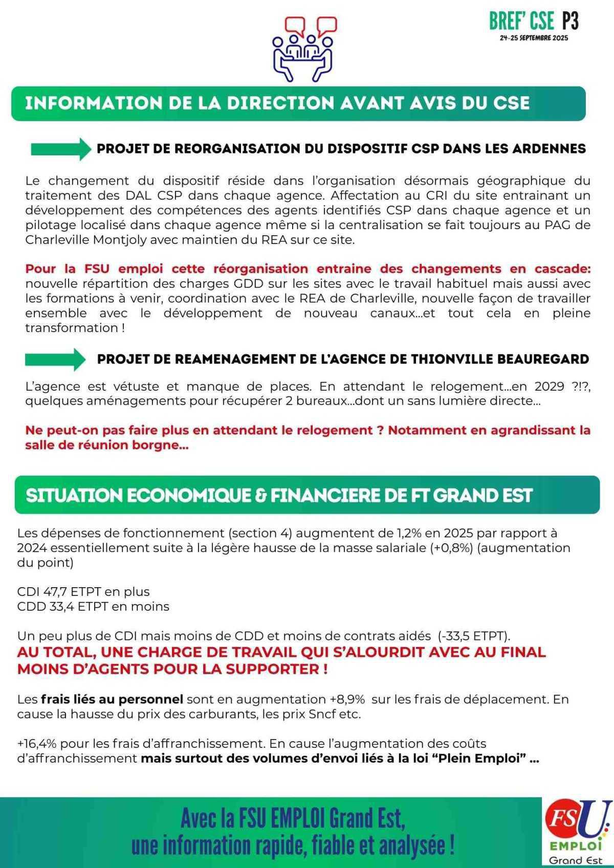 BREF CSE 24 et 25 Septembre 2025