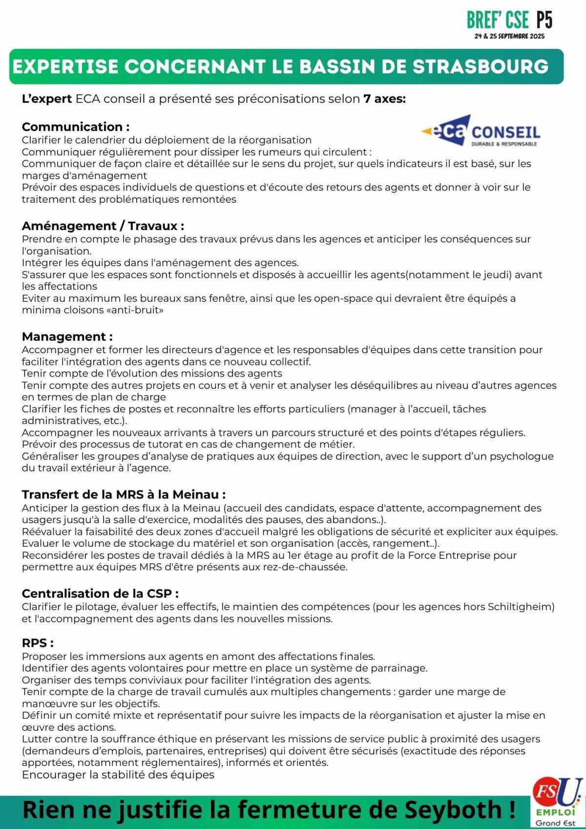 BREF CSE 24 et 25 Septembre 2025