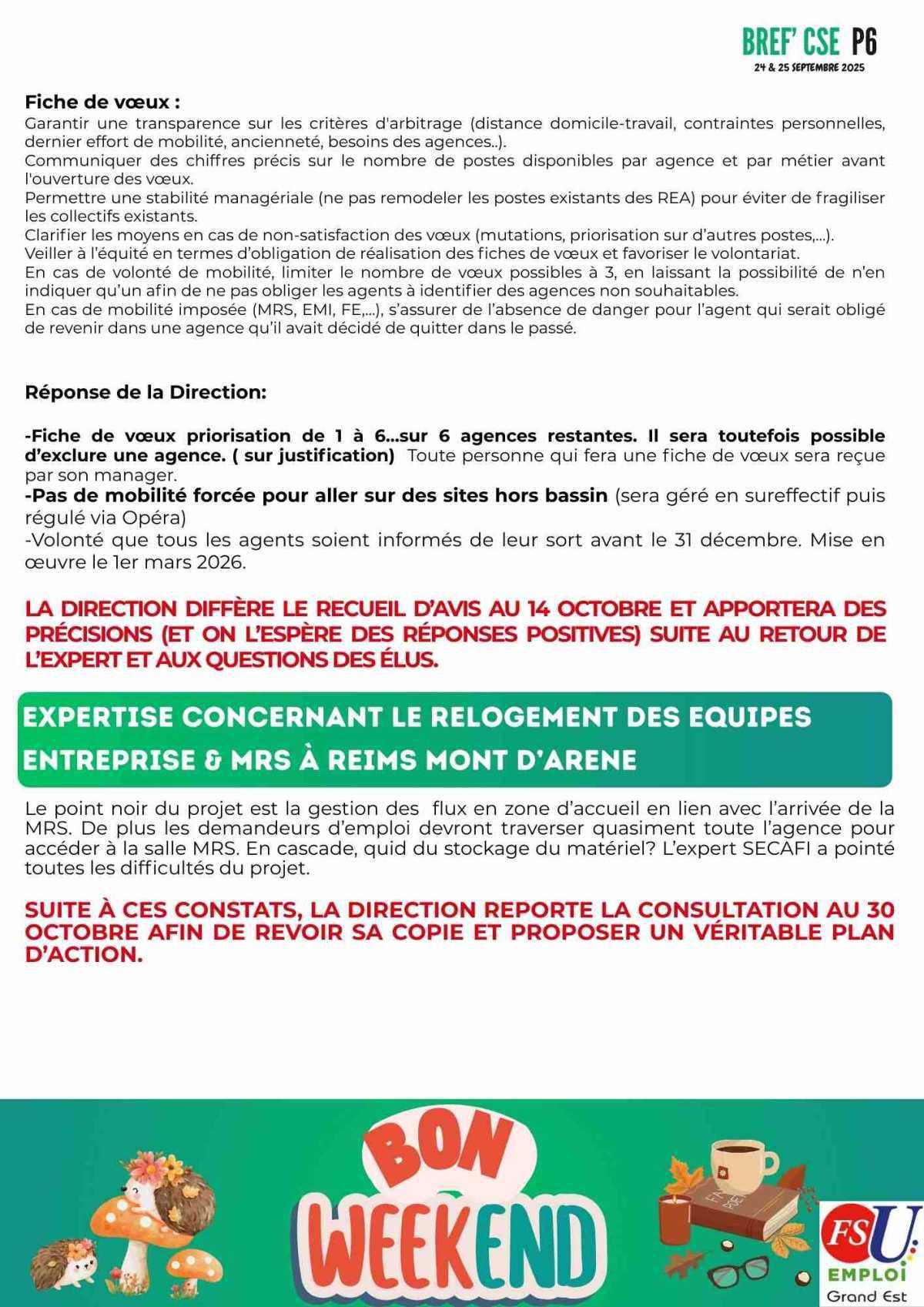 BREF CSE 24 et 25 Septembre 2025