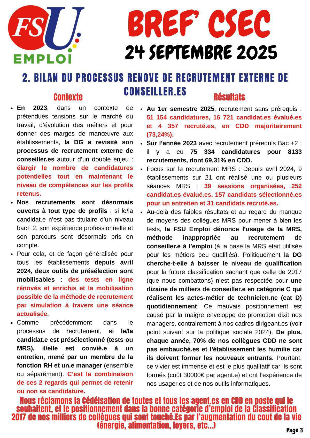 Bref CSEC du 24 septembre
