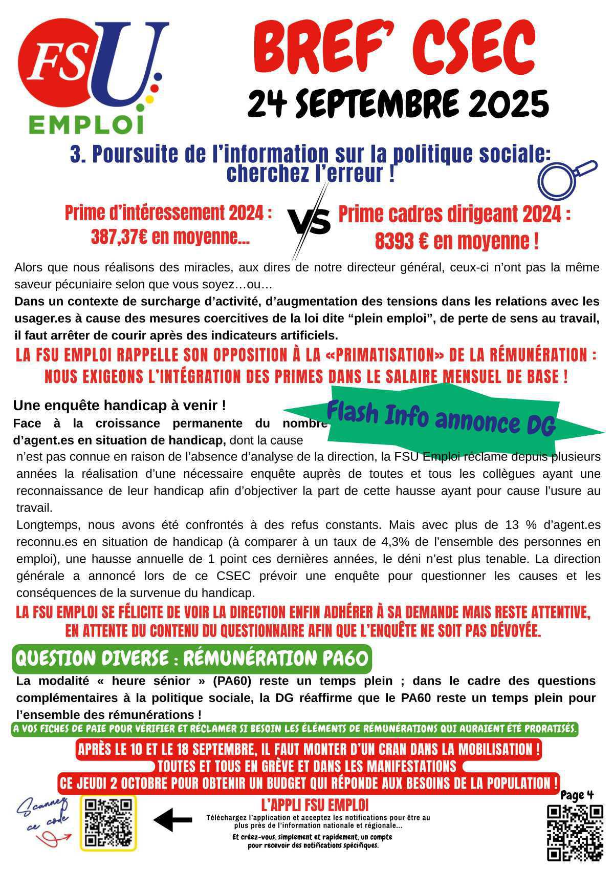 Bref CSEC du 24 septembre