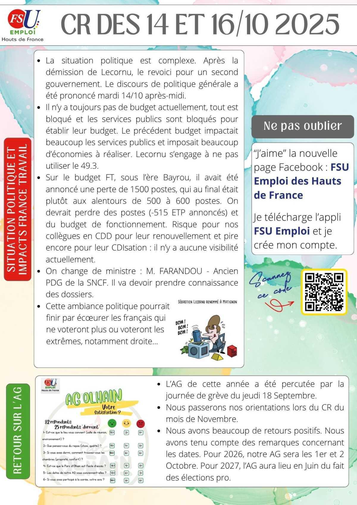 Compte rendu des Conseils Régionaux d'Octobre 2025