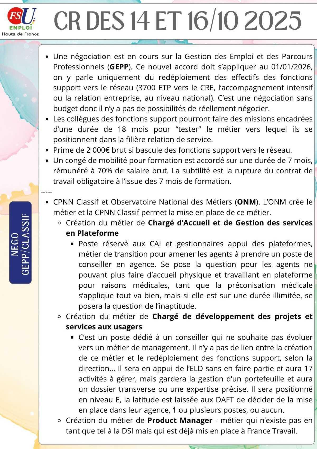 Compte rendu des Conseils Régionaux d'Octobre 2025