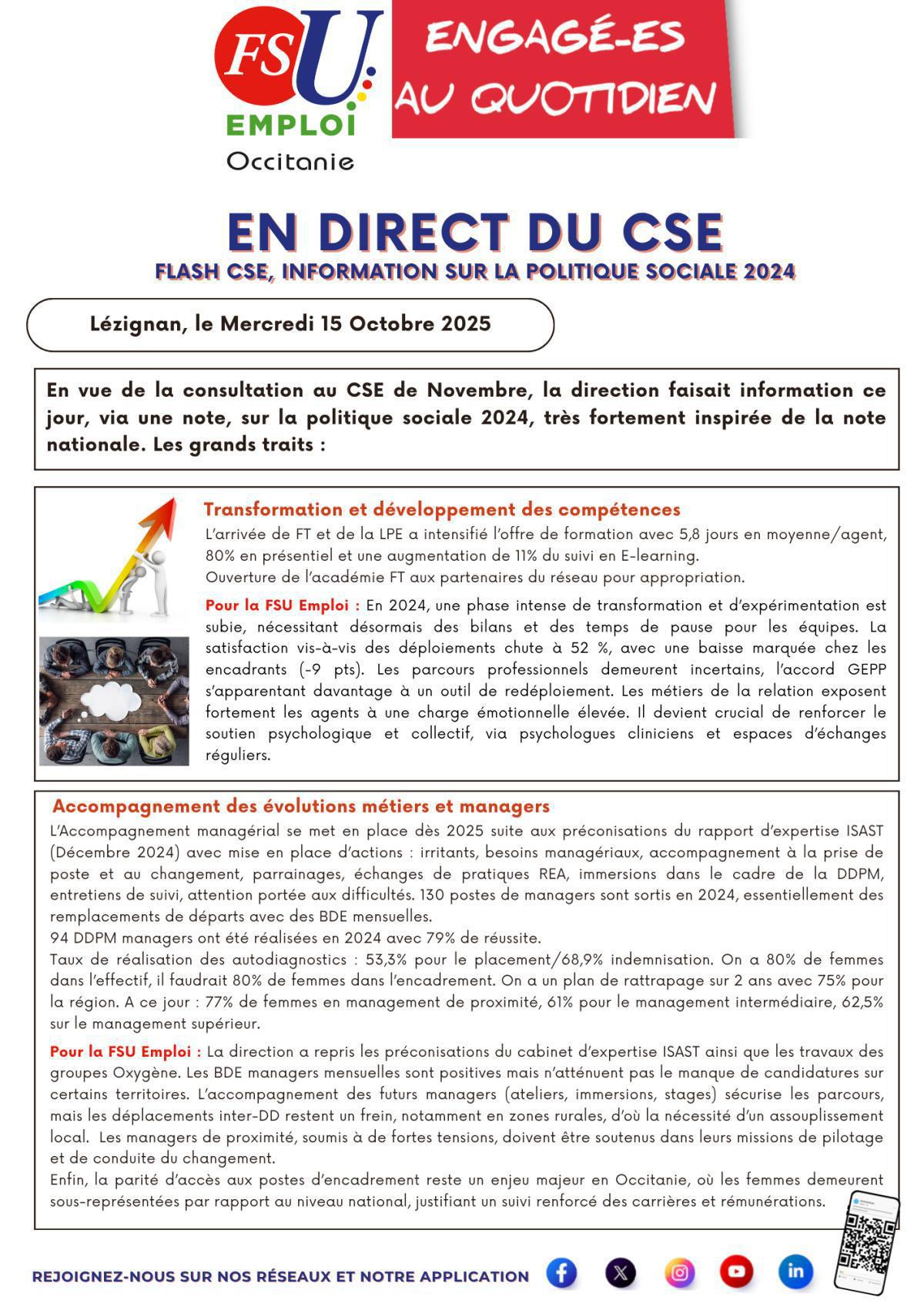 Flash CSE du 15 Octobre 2025