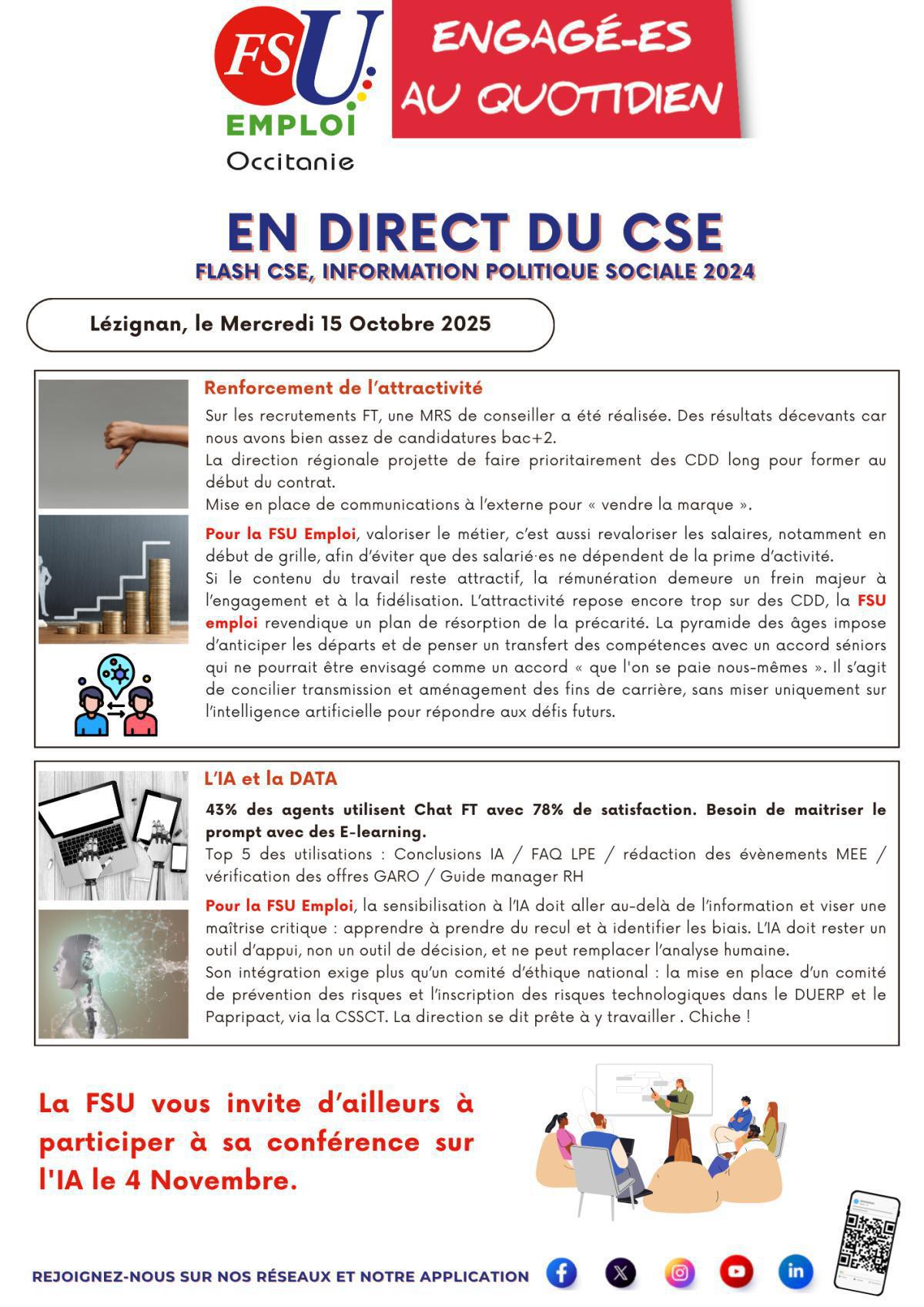 Flash CSE du 15 Octobre 2025