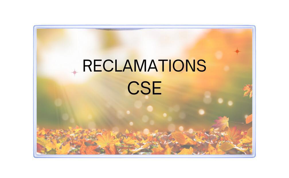 Réclamations au CSE d'Octobre 2025