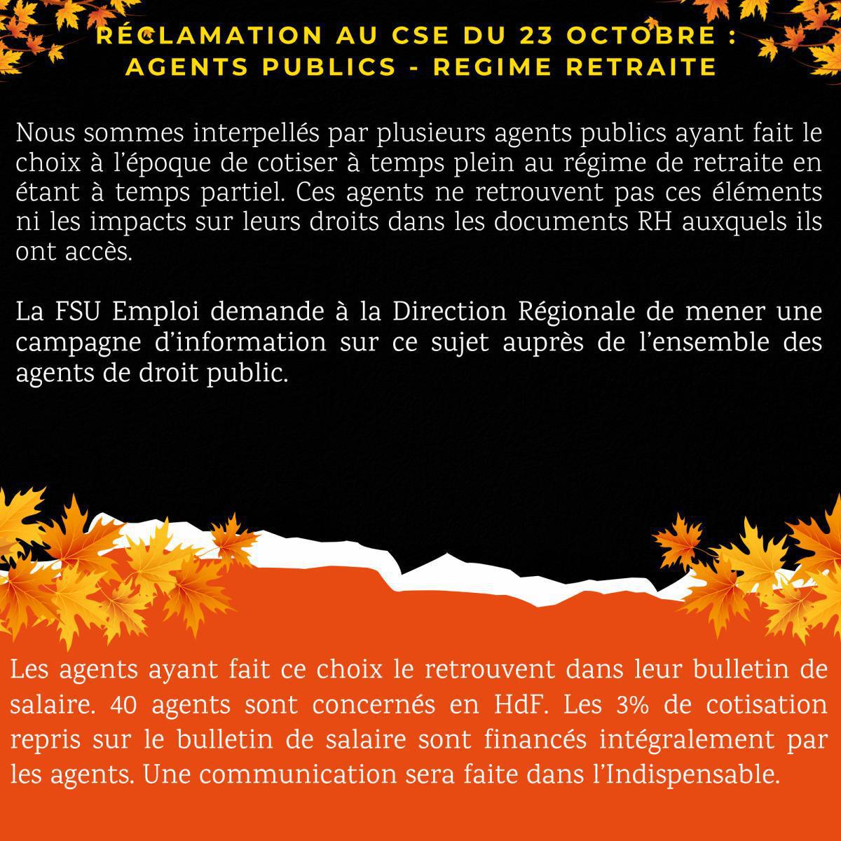 Réclamations au CSE d'Octobre 2025