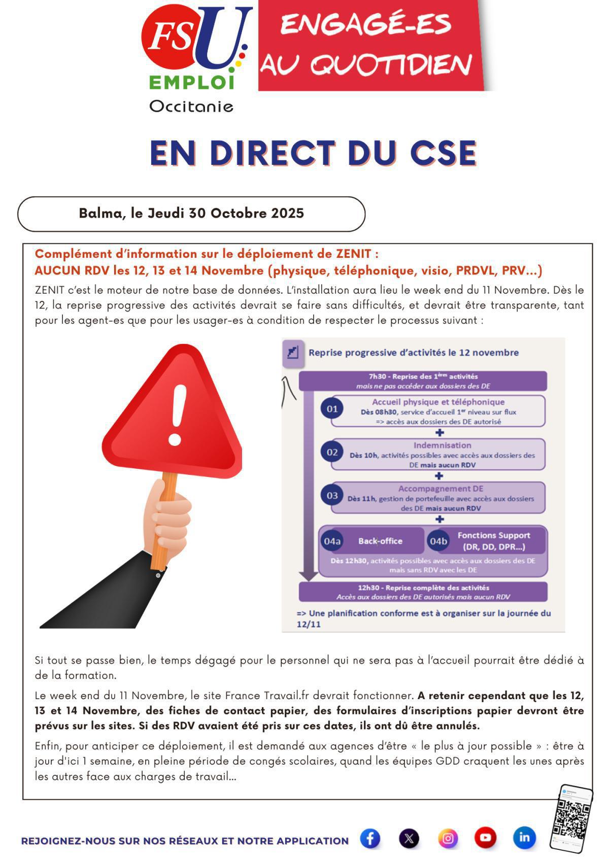 En Direct du CSE du 30 Octobre 2025