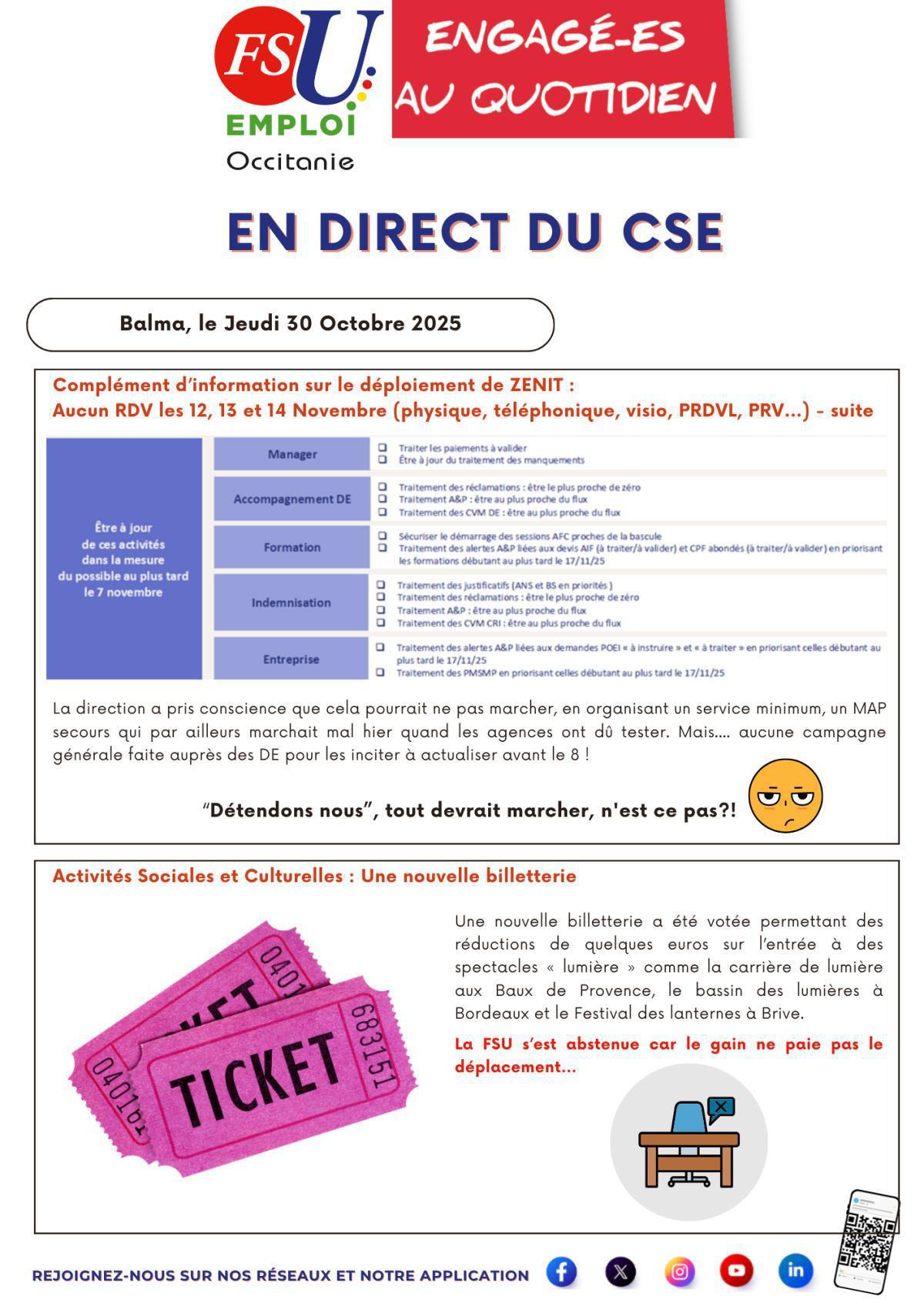 En Direct du CSE du 30 Octobre 2025