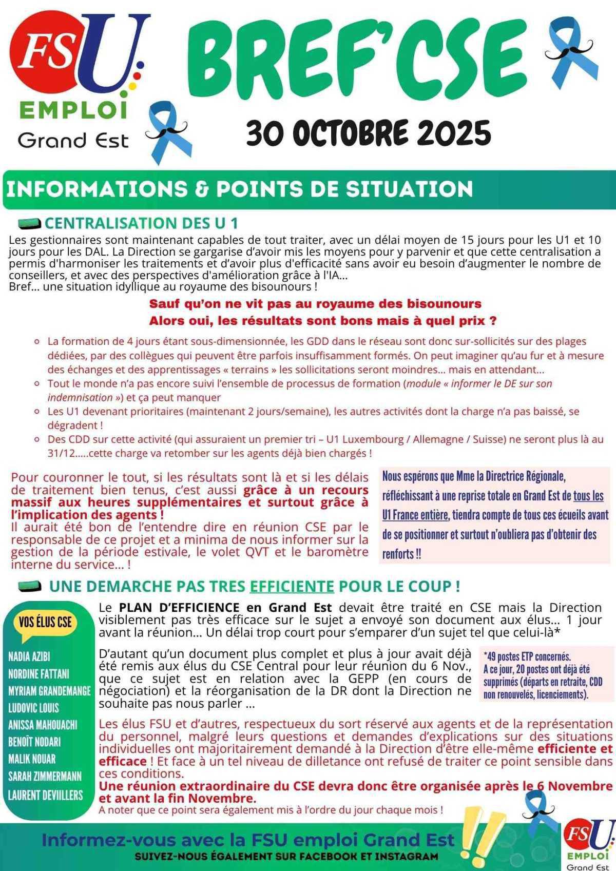 BREF'CSE 30 Octobre 2025