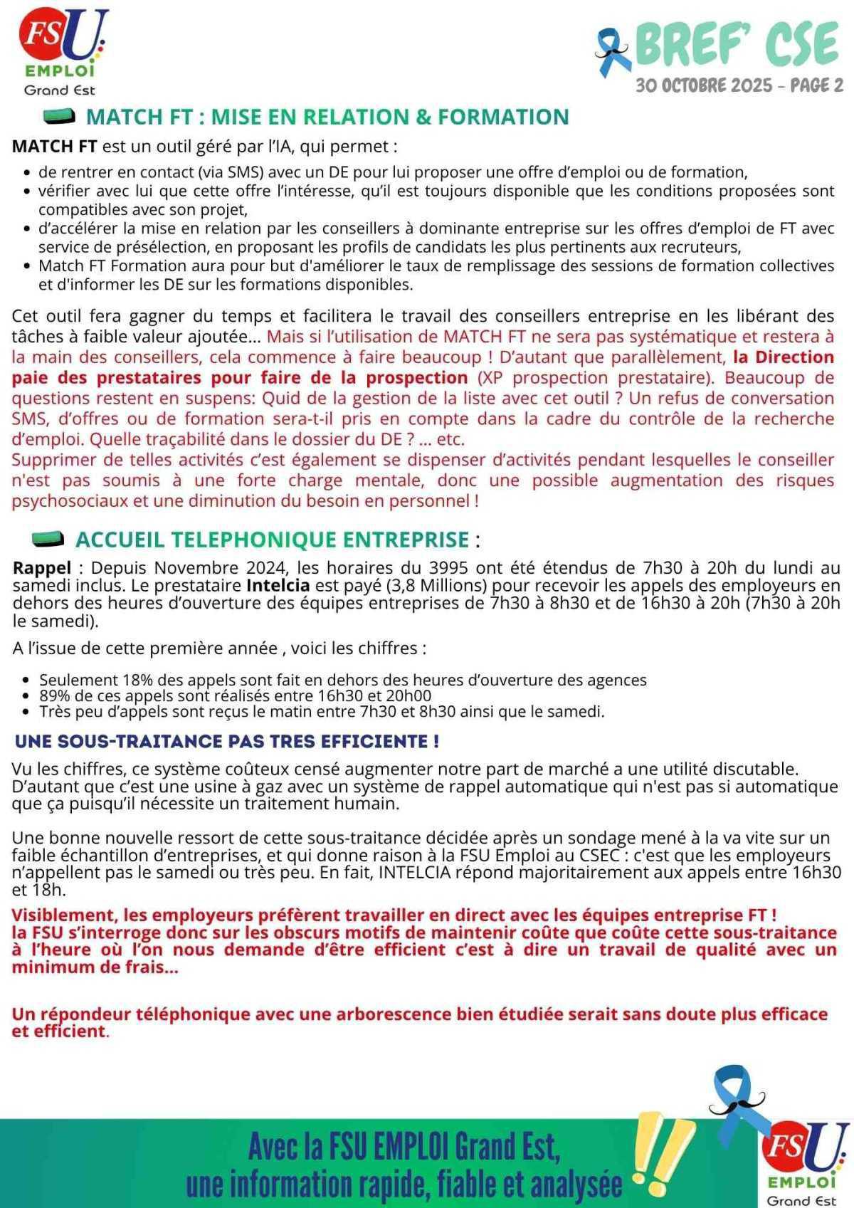 BREF'CSE 30 Octobre 2025