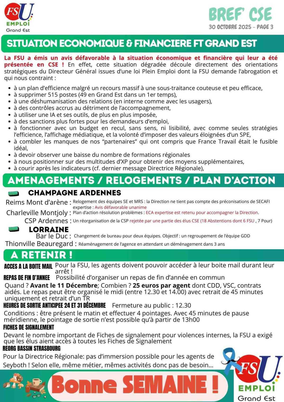 BREF'CSE 30 Octobre 2025