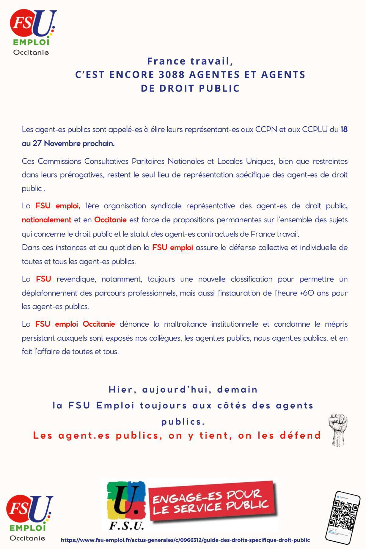 Agents publics : Elections des représentant-es aux CCPN et aux CCPLU du 18 au 27 Novembre 2025