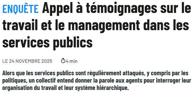 Enquête : APPEL à Témoignage