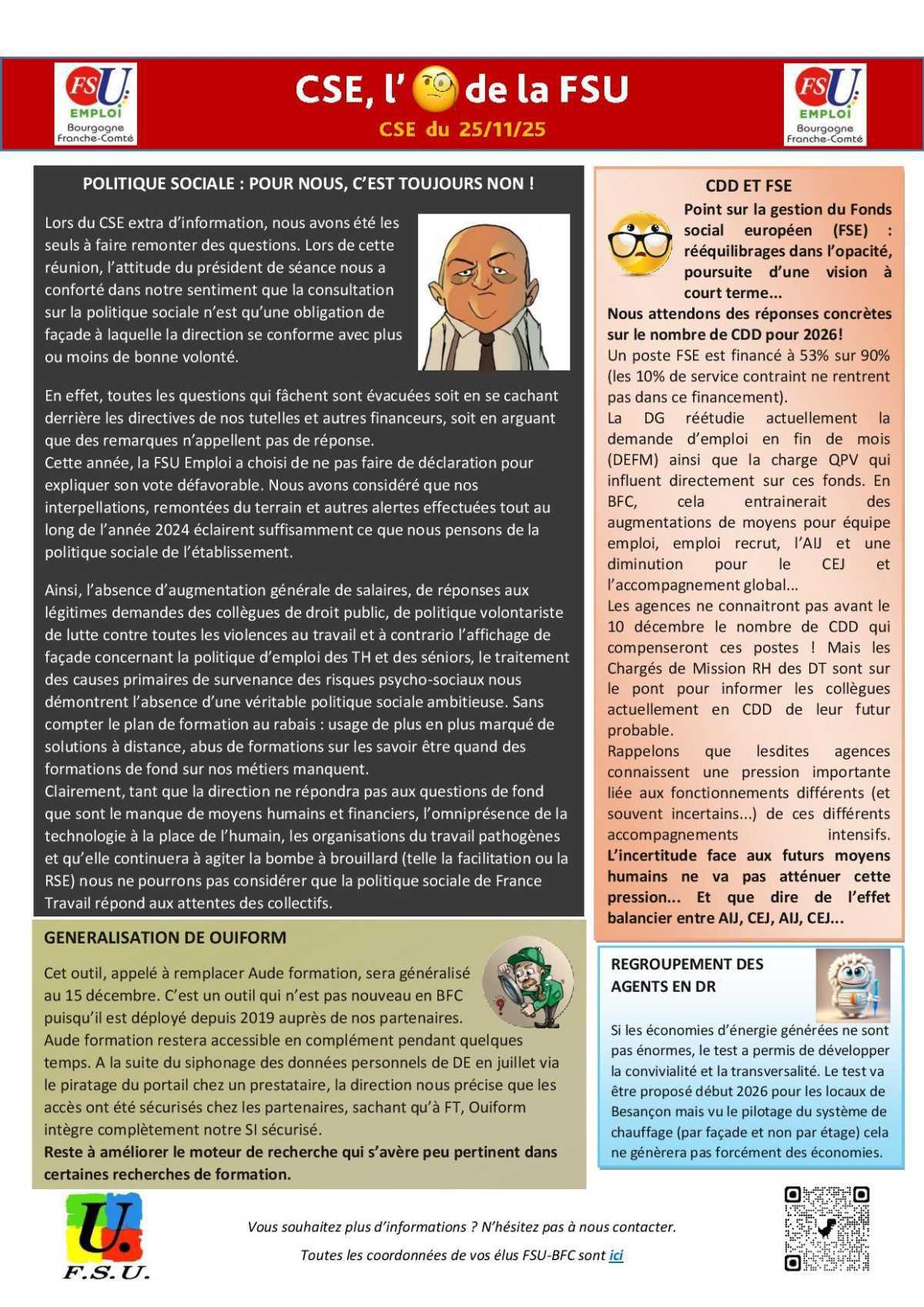 L'oeil de la FSU - CSE novembre 2025 