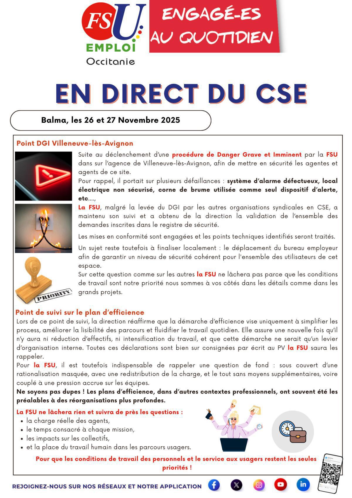 En Direct du CSE – 26 et 27 Novembre 2025