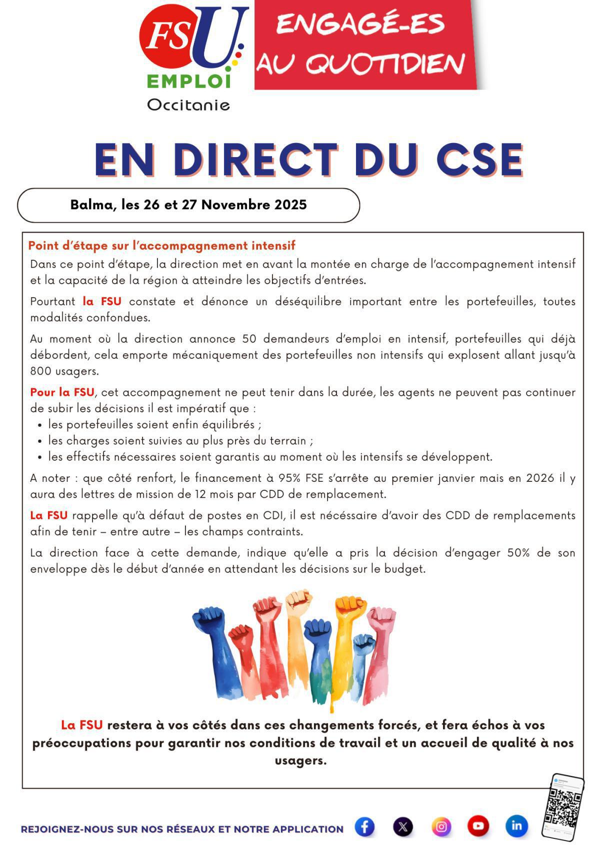 En Direct du CSE – 26 et 27 Novembre 2025