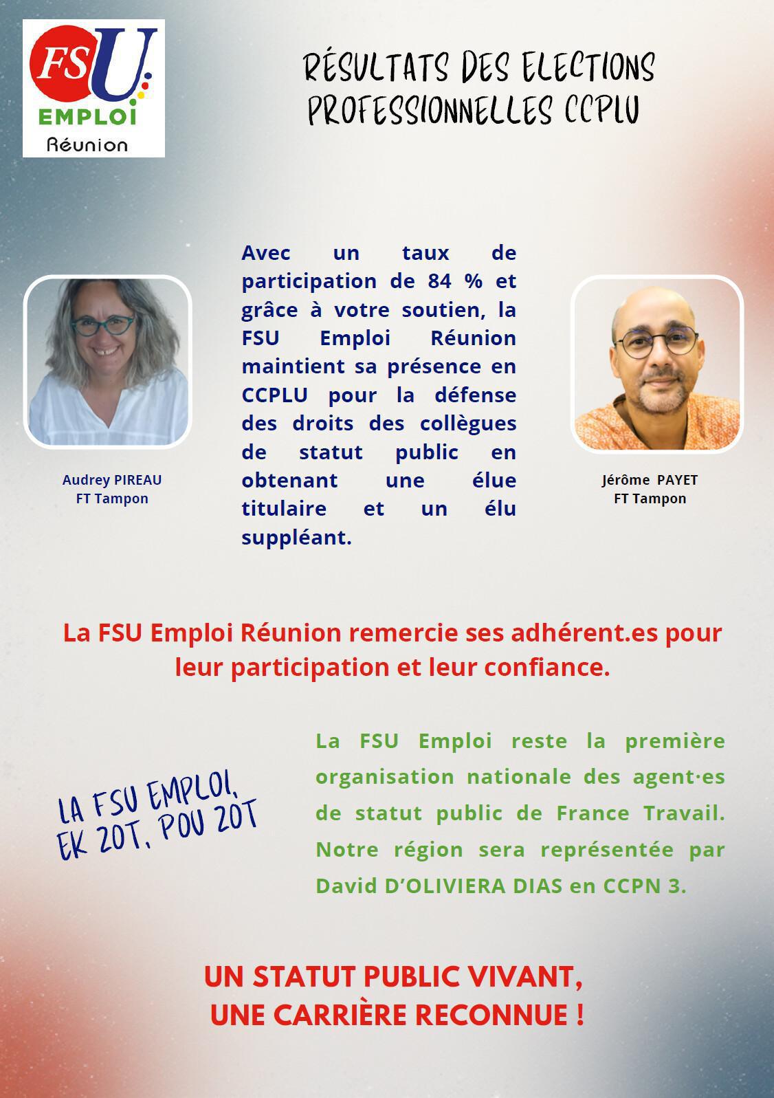 Résultats des élections professionnelles CCPLU 2025