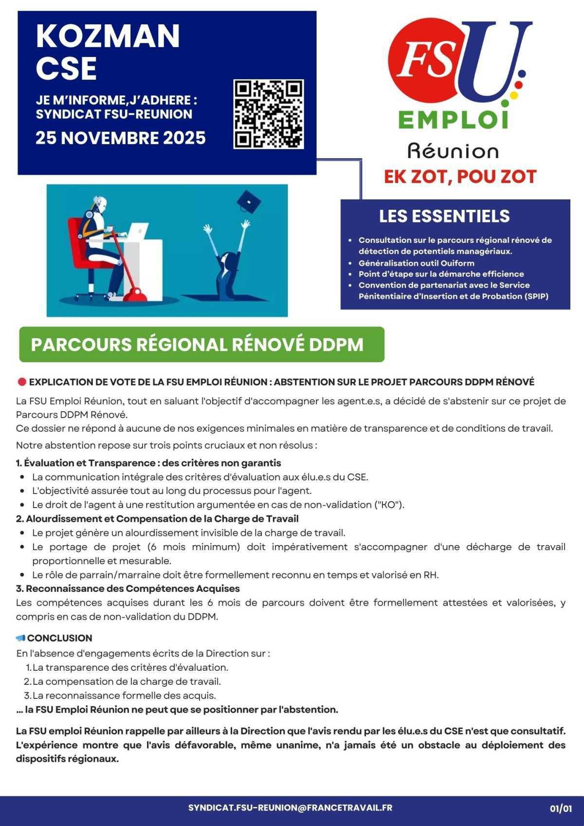 Kozman CSE du 25 novembre 2025