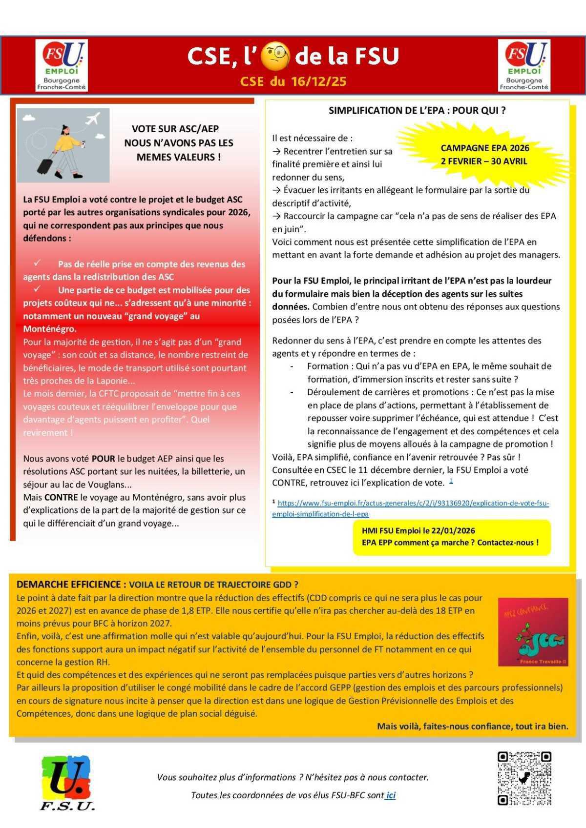 L'oeil de la FSU - CSE décembre 2025 L'oeil de la FSU - CSE décembre 2025