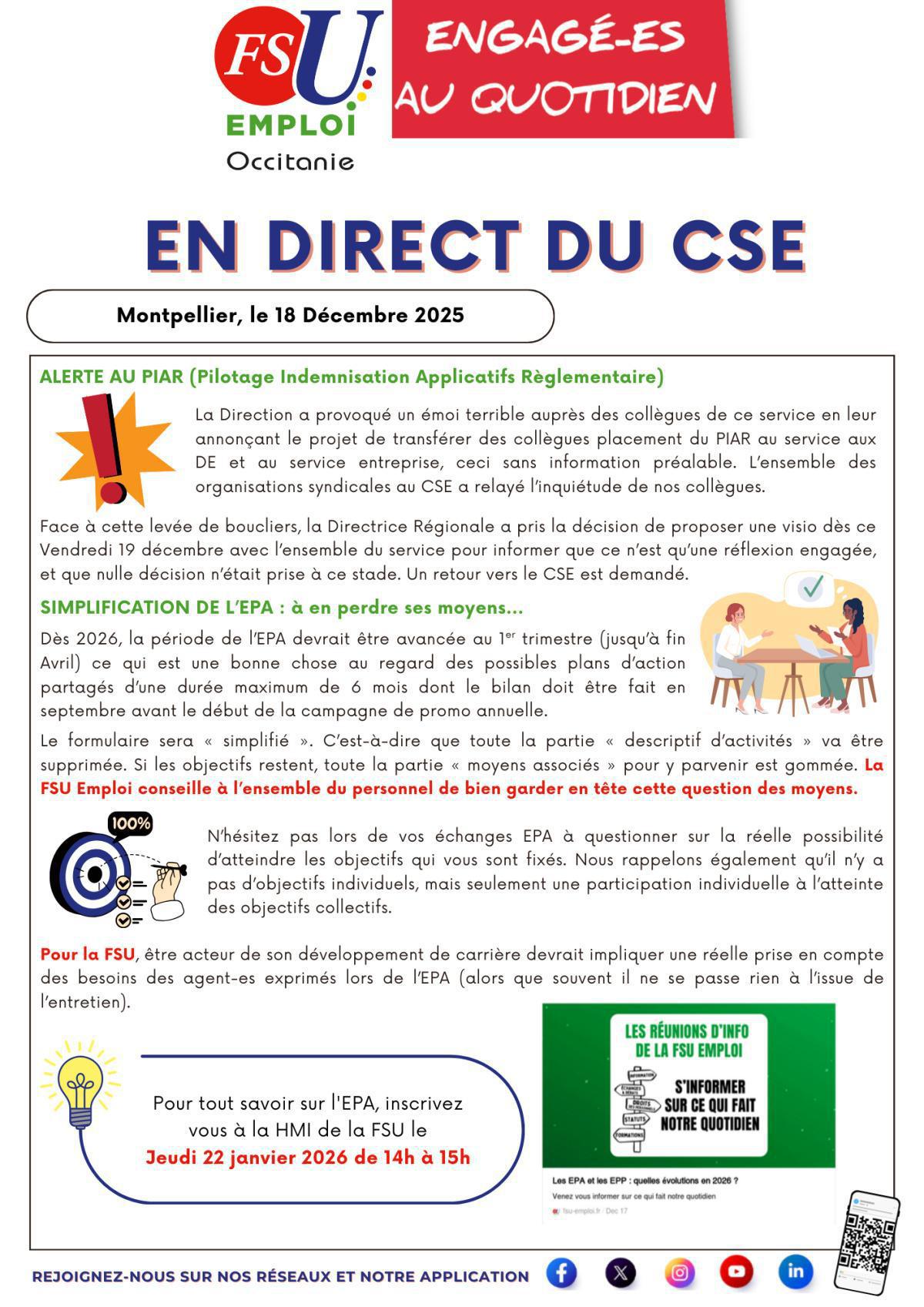 En Direct du CSE - 18 Décembre 2025