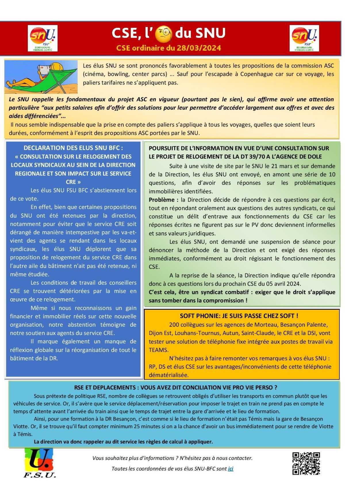 L'oeil de la FSU - CSE Mars 2024