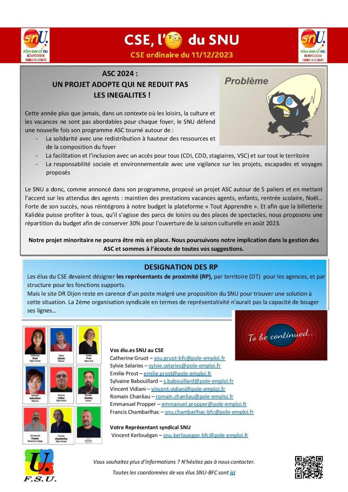 l'oeil de la FSU - CSE Décembre 2023 