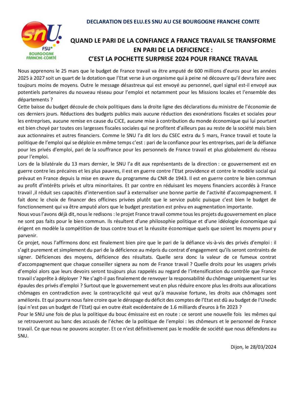  QUAND LE PARI DE LA CONFIANCE A FRANCE TRAVAIL SE TRANSFORME EN PARI DE LA DEFICIENCE : C’EST LA POCHETTE SURPRISE 2024 POUR FRANCE TRAVAIL