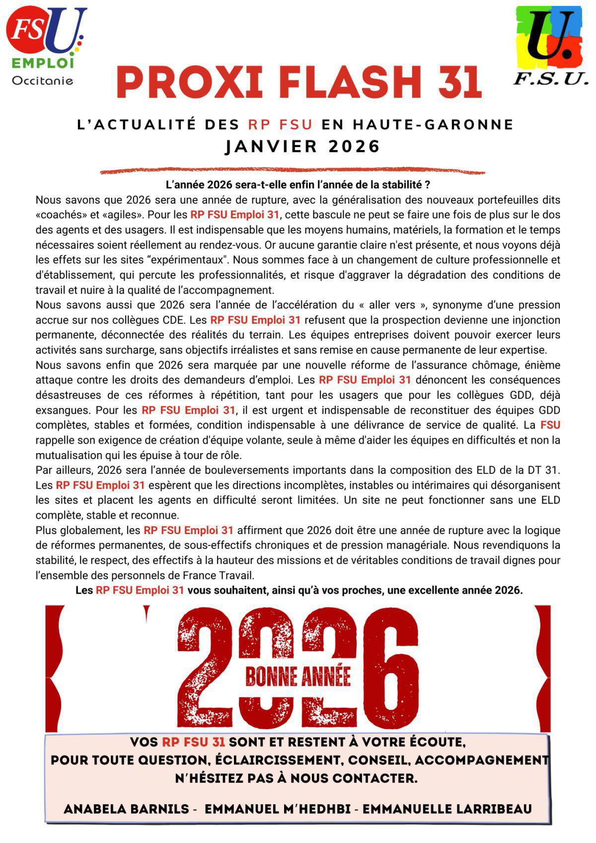 Proxi Flash 31 JANVIER 2026