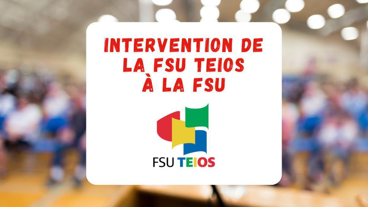 Intervention de la FSU TEIOS au BDFN FSU Intervention de la FSU TEIOS au BDFN FSU