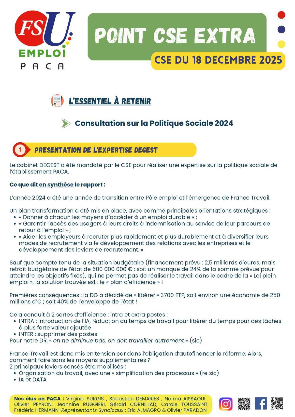 POINT CSE EXTRA - Déc. 2025