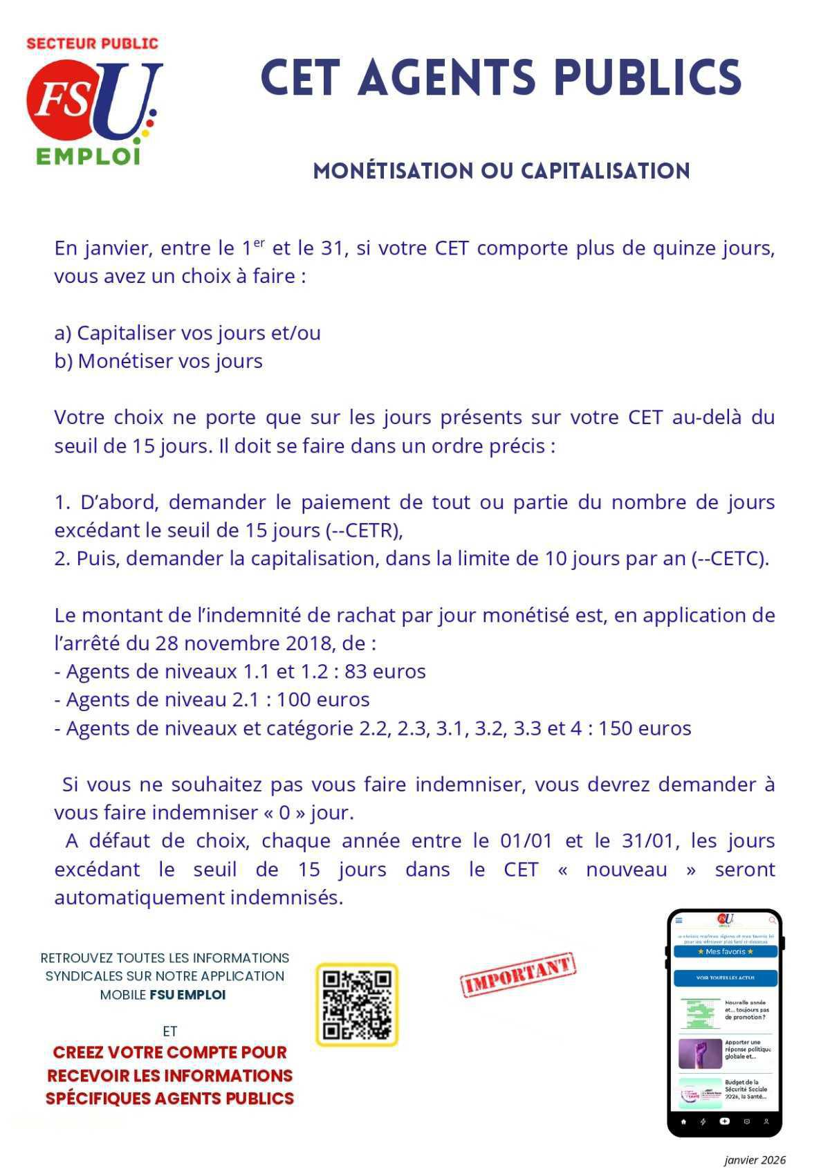 Compte Epargne Temps - RAPPEL