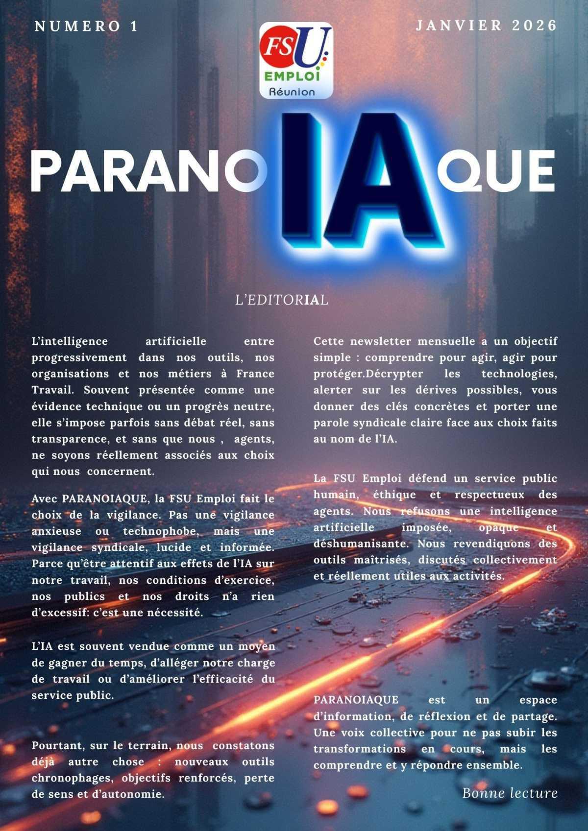 PARANOIAQUE Janvier 2026 PARANOIAQUE Janvier 2026